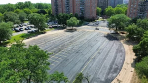 Completed asphalt parking lot- Pave N Save