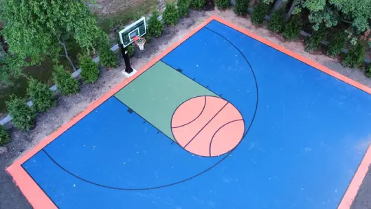 Asphalt paving a basketball field in Monsey, NY